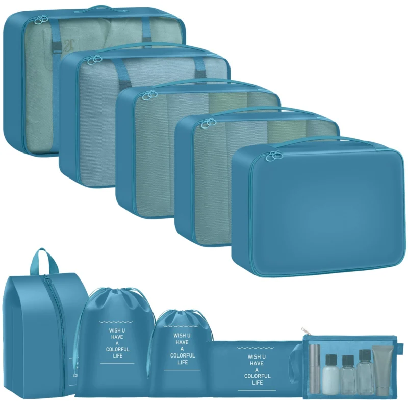 Suitcase Organiser Set, 10 Pieces Packing Cubes for Suitcase Travel Accessories