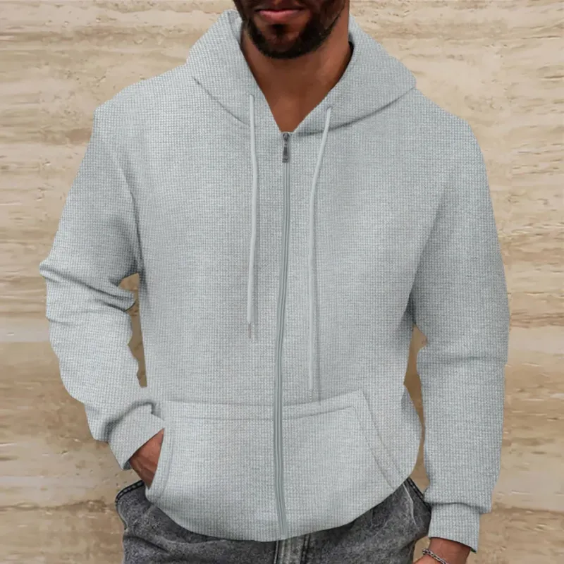 Herren sportlicher Kapuzenpullover mit atmungsaktiven Eigenschaften und praktischem Reißverschluss – Cavarno