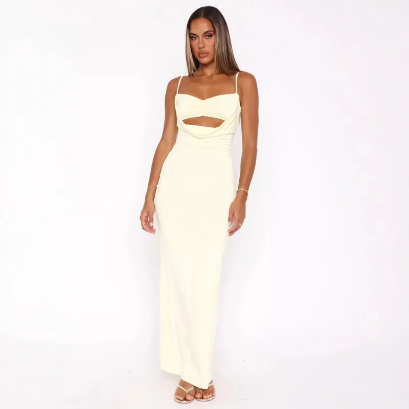Damen Elegantes Cut-Out Maxikleid – Valéora