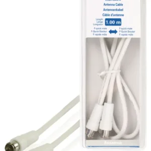 Valueline Antennenkabel F-Stecker Quick - F-Stecker Quick 1.00 m Weiss